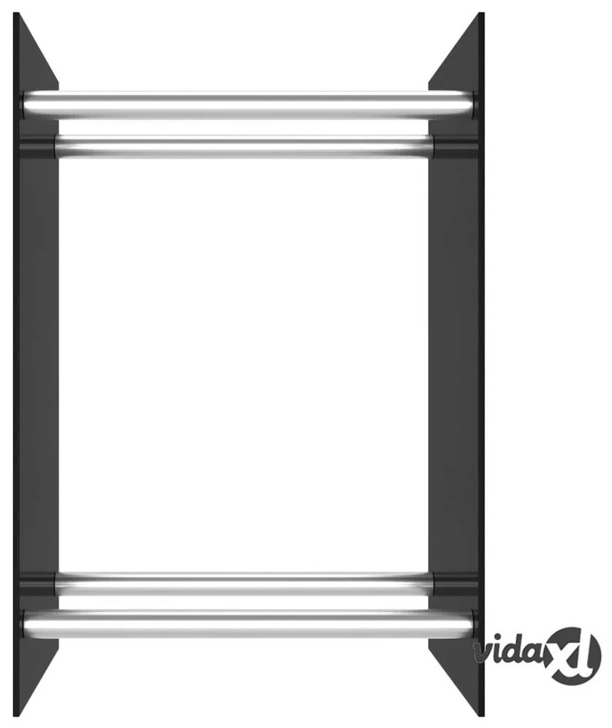 vidaXL Porta Legna Nero 40x35x60 cm in Vetro