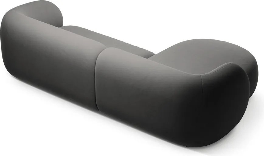 Divano angolare grigio scuro (con penisola a sinistra/con chaise lounge) con rivestimento in velluto Kate – Micadoni