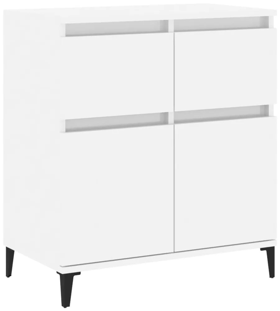 Credenza bianco lucido 60x35x70 cm in legno multistrato