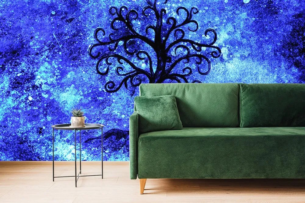 Carta da parati – Albero della vita su sfondo blu