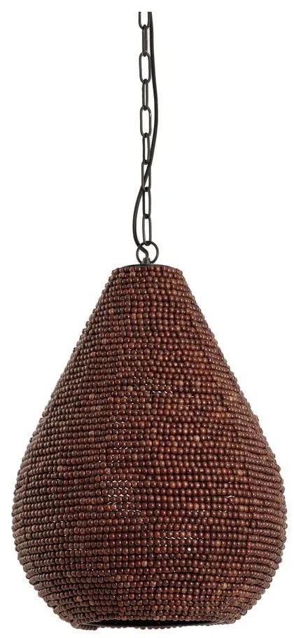 Lampadario marrone con paralume in legno ø 40 cm Kabinda - Light &amp; Living