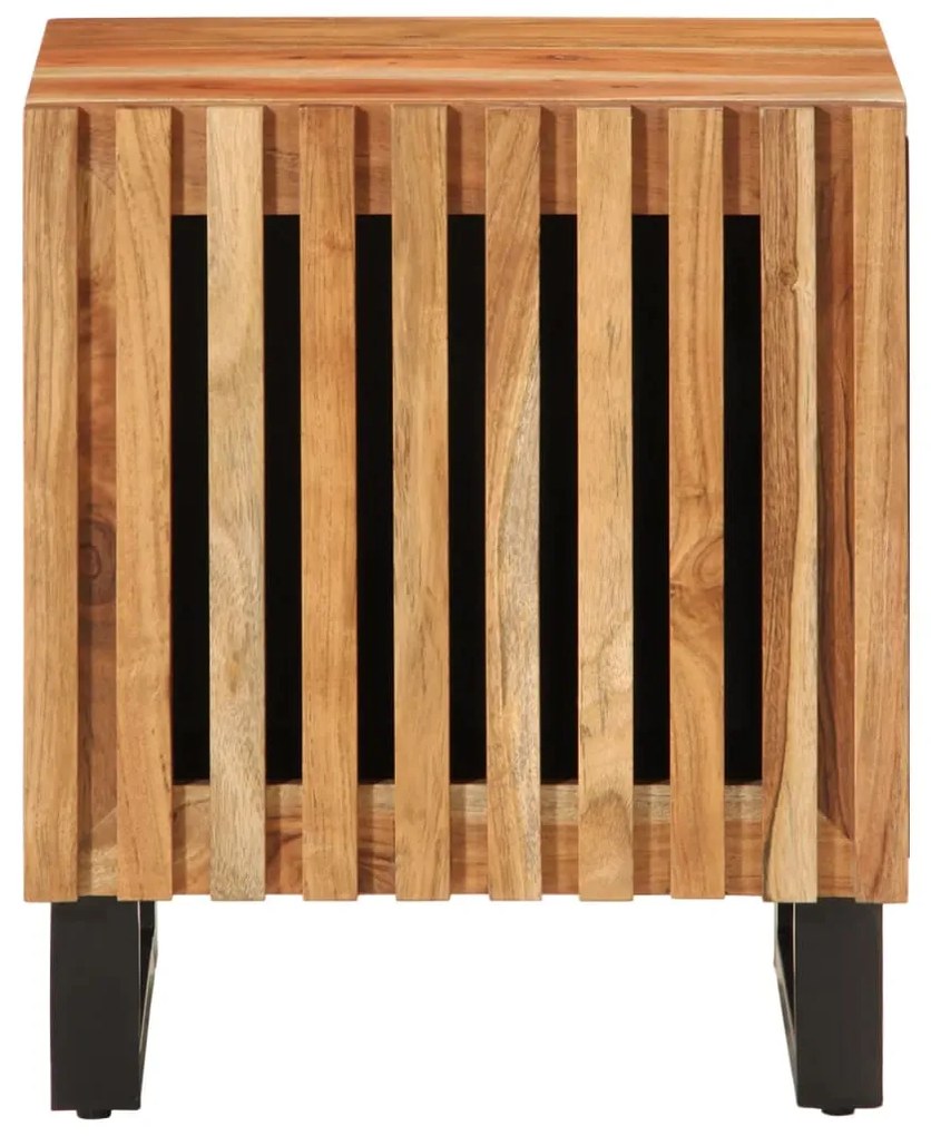 Comodini 2pz 40x34x46 cm in legno massello di acacia