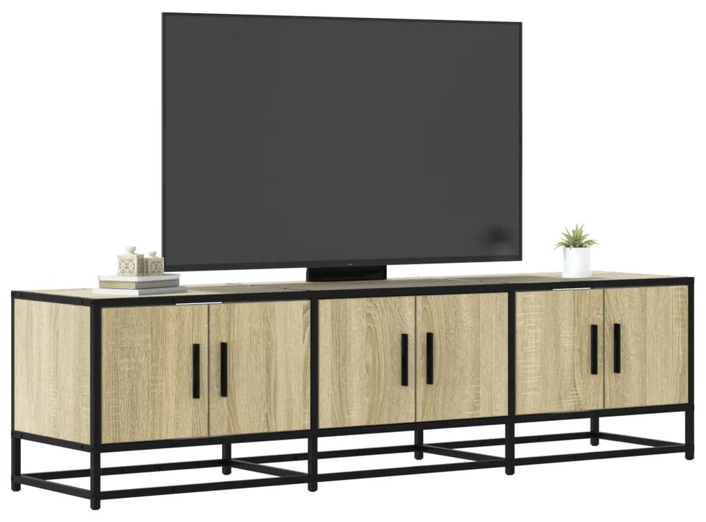 Mobile Tv Rovere Sonoma 150x35x41 Cm İn Truciolato E Metallo /