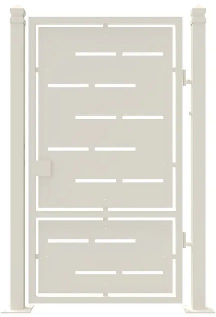 Cancello manuale con serratura elettrica Privacy in ferro, apertura a destra, L 104.5 x H 180 cm, di colore bianco