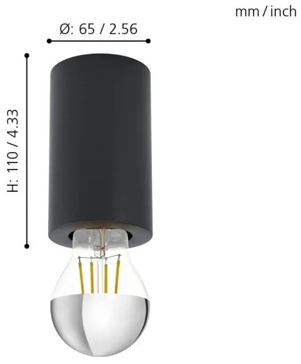 Eglo 99065 - Plafoniera SALUZZO 1xE27/40W/230V