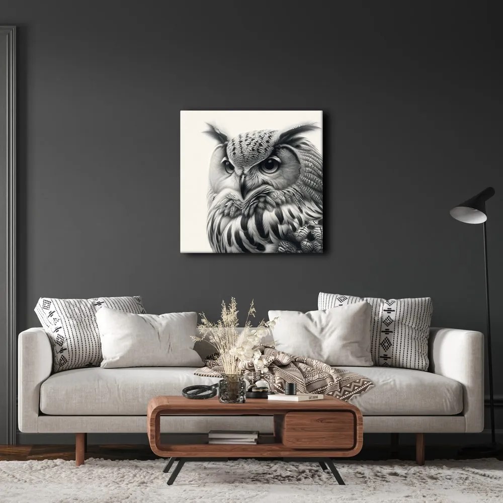 Quadro su tela – Ritratto realistico di gufo
