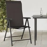 Sedie Pieghevoli da Giardino 8 pz Nere in Polyrattan 3270612