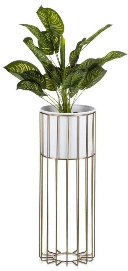 Vaso da fiori in metallo LOFT 55x20 cm oro/bianco