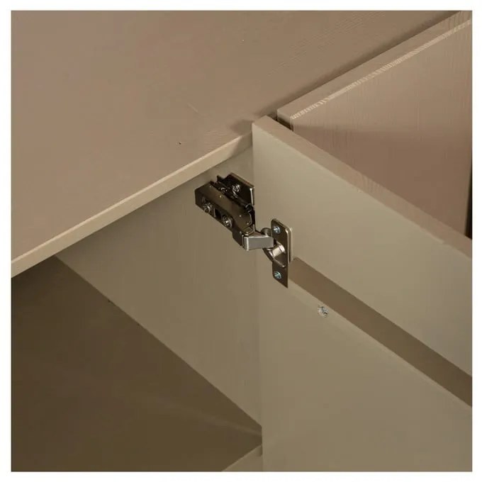 Cassettiera bassa beige in legno di pino 200x85 cm Basu - WOOOD