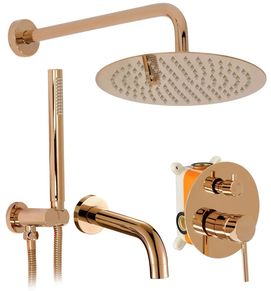 Set da vasca-doccia da incasso Rea Lungo Copper + Box