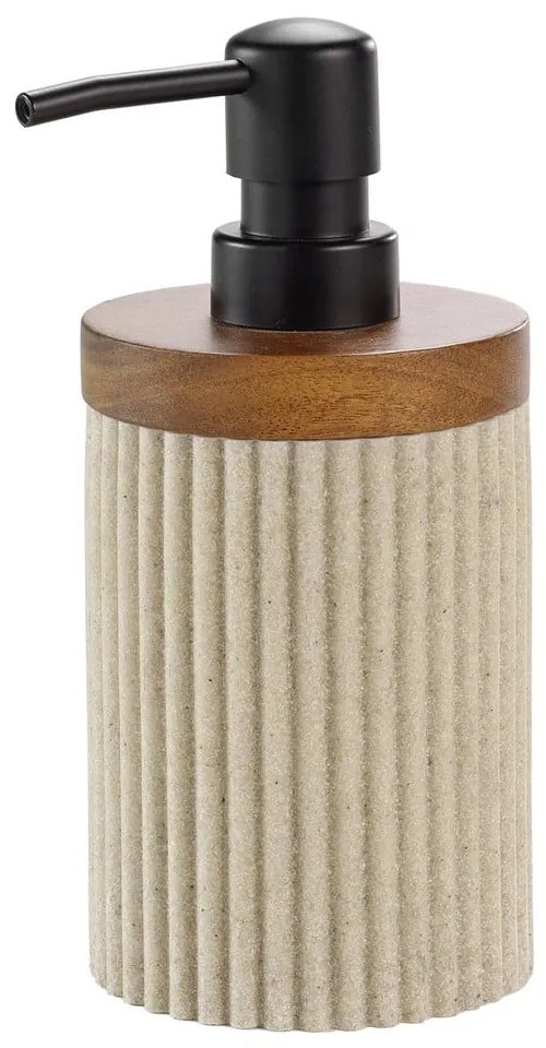 Dispenser di sapone in poliresina beige 350 ml Niagara - douceur d'intérieur