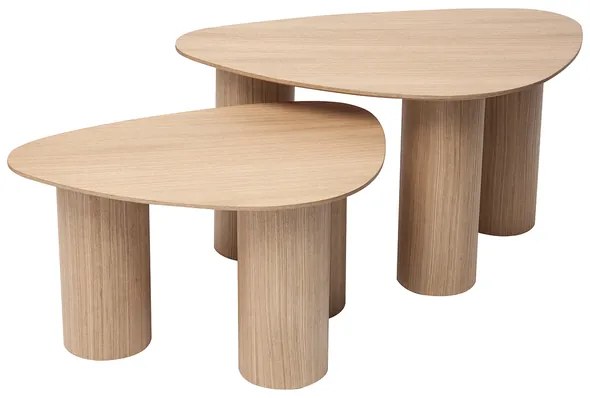 Tavolini da salotto estraibili design in legno chiaro (set di 2) FOLEEN