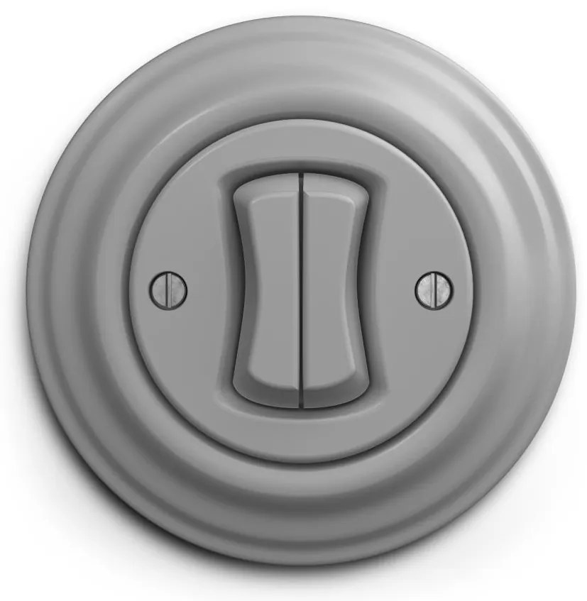 Kliklap - Interruttore doppio per scale in stile retrò con cornice n. 6+6, grigio