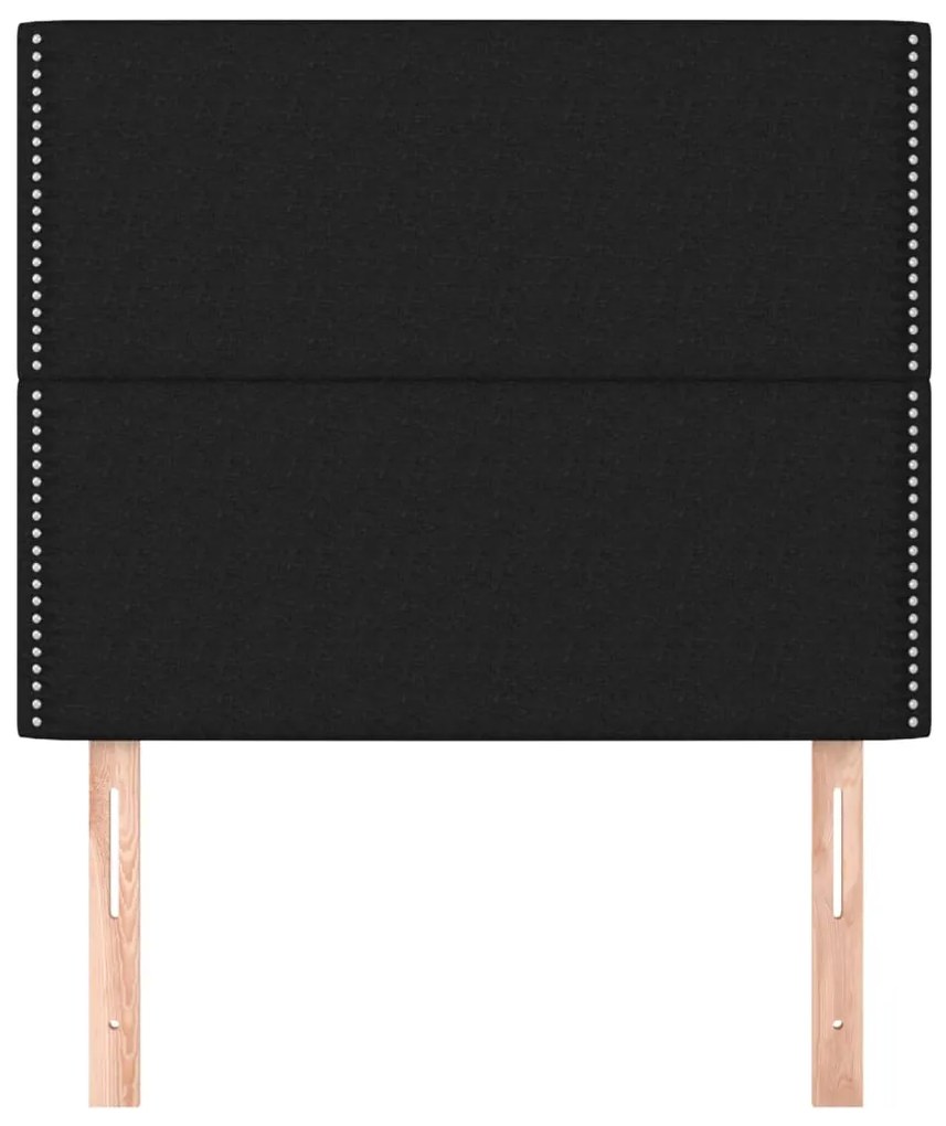 Testiera 2 pz nera 90x5x78/88 cm in tessuto