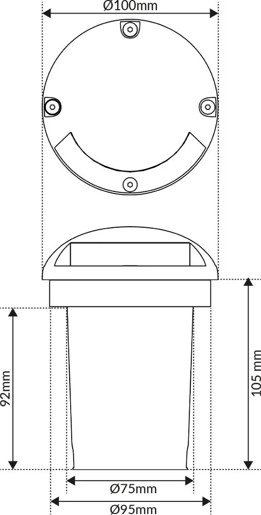 Faretto Calpestabile GU10 Monodirezionale IP66 - Doppio pressacavo