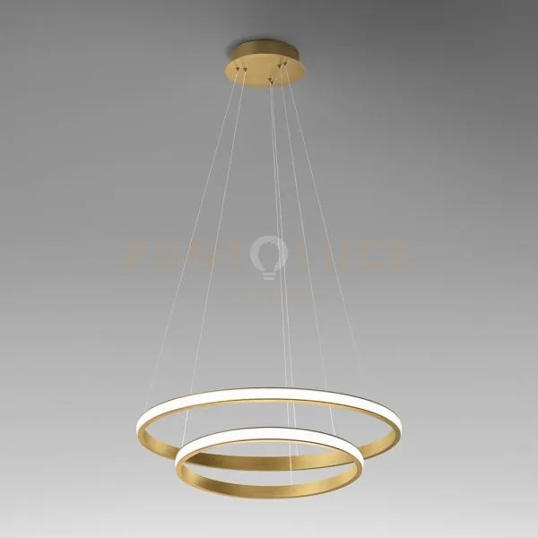 Iole s/2 - lampadario a sospensione oro led 3000k 2000lm 40w dimmer...