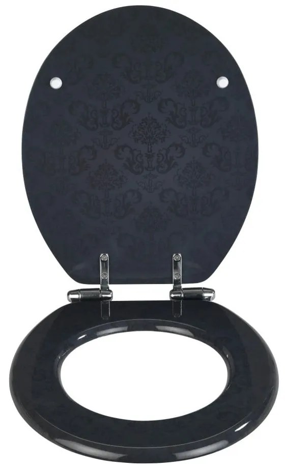 Sedile per wc grigio scuro con chiusura facilitata , 42,5 x 35,5 cm Bellevue - Wenko