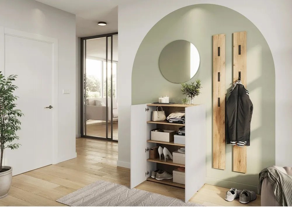 Armadietto color crema con effetto rovere 74x105x33 cm Alviano – Germania