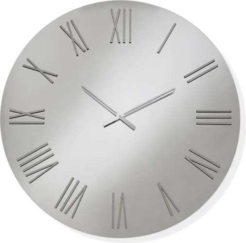 Orologio da parete rotondo D80 cm in cristallo Chiaro e numeri Argento - SEAN