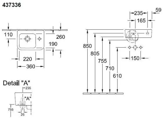 Villeroy & Boch 43733601 - Lavabo sospeso ARCHITECTURA 36x26 cm ceramica/bianco