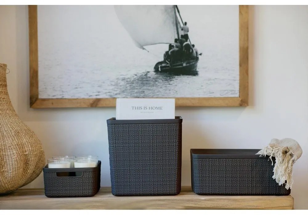 Cestino grigio scuro , 5 l Jute - Curver