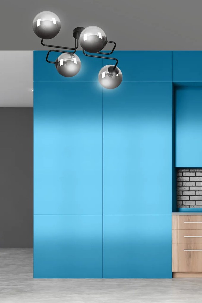 Lampadario da Soffitto BRENDI 4 in acciaio e vetro 4xE14