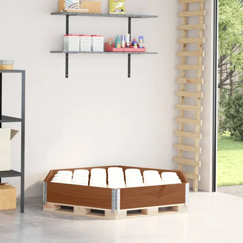 Fioriera Rialzata Esagonale Marrone 160x160 Cm Legno Di Pino /
