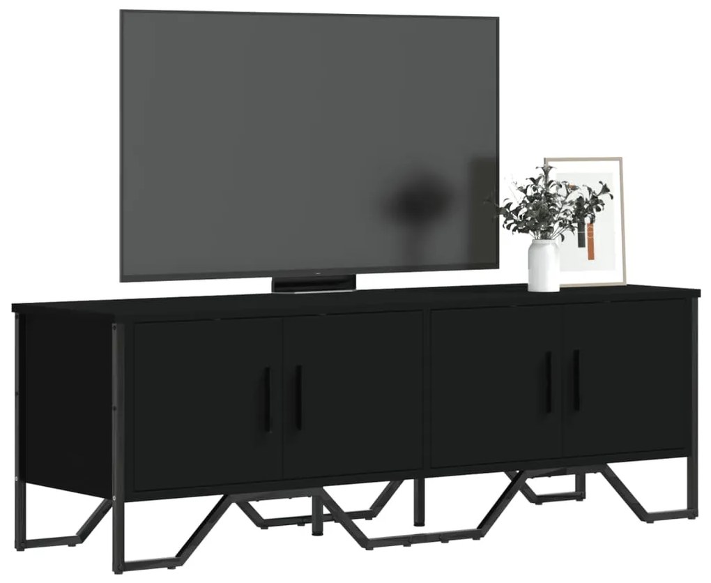 Mobile Porta Tv Nero 122x34x41 Cm İn Legno Multistrato /