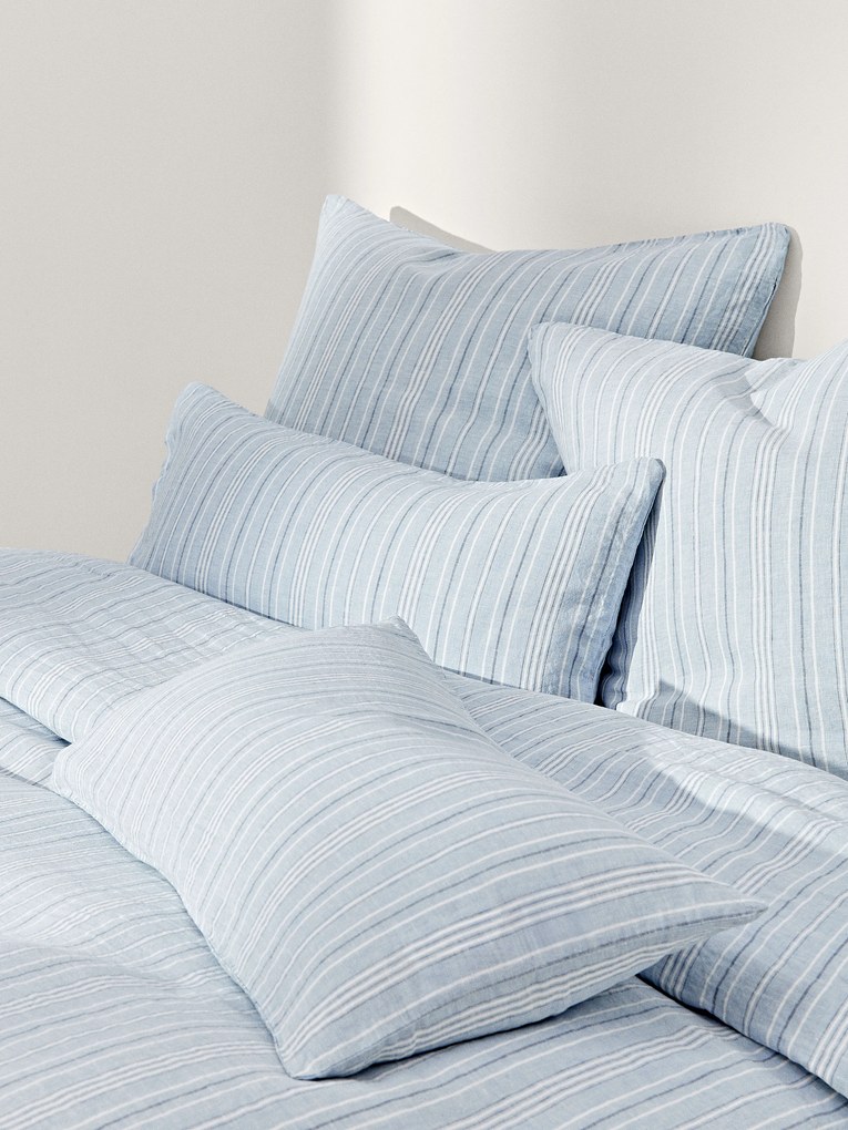 Copripiumino in lino lavato a righe Telma