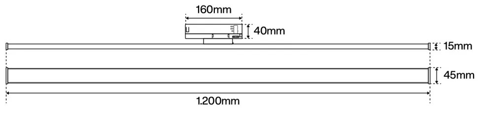 Lampada LED Lineare 42W per binario Trifase 120cm, simm. 2x45° Bianca, PHILIPS certadrive CCT Colore Bianco Variabile CCT