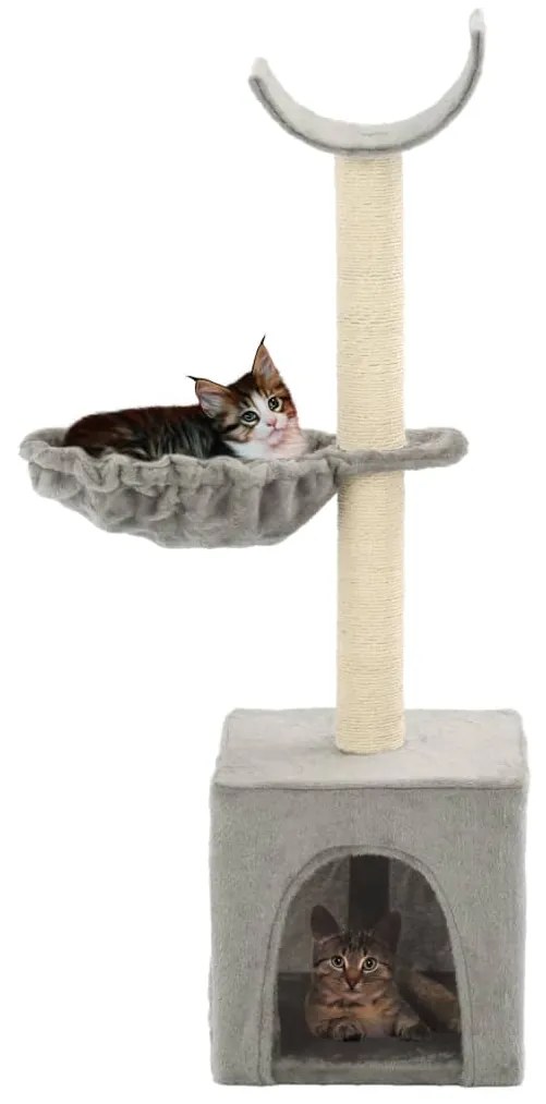 Albero per gatti con tiragraffi in sisal 105 cm grigio