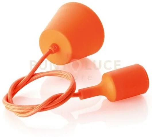 Lampada a sospensione in silicone filo arancione attacco e27