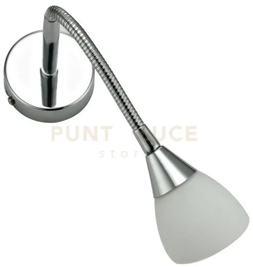Applique a parete f1 flessibile cromo 1 luce attacco g9 ip21 8x42cm
