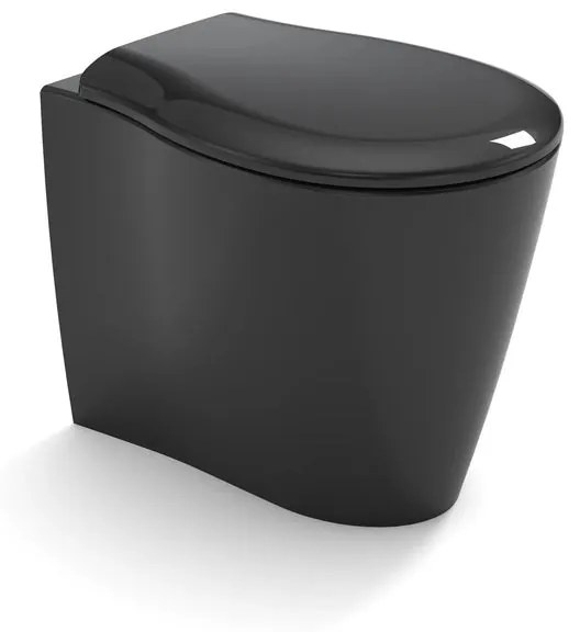 Vaso WC filomuro OLYMPIA CERAMICA soft, sedile incluso P 55 x L 36 x H 42 cm nero lucido