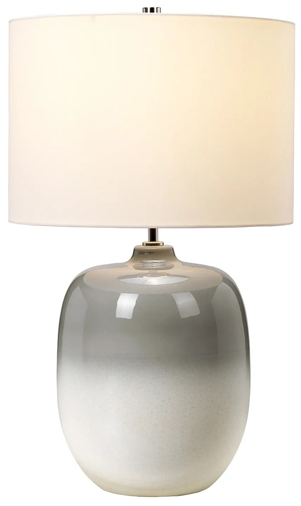 Lampada Scrivania Chalk Farm Porcellana Grigio Chiaro Gesso Bianco 1 Luce E27