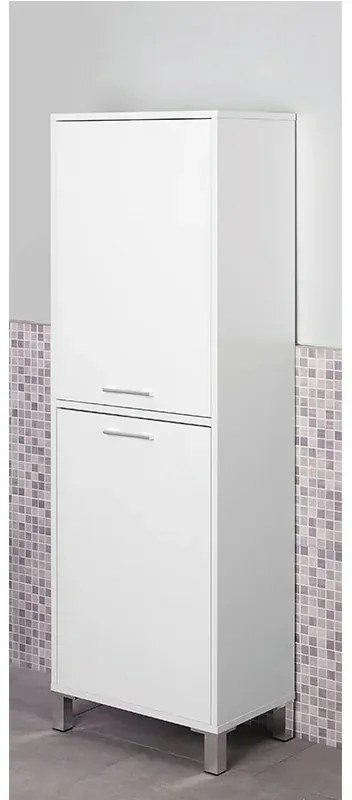 Colonna Portabiancheria L.53 Bianco Lucido con cesta inclusa