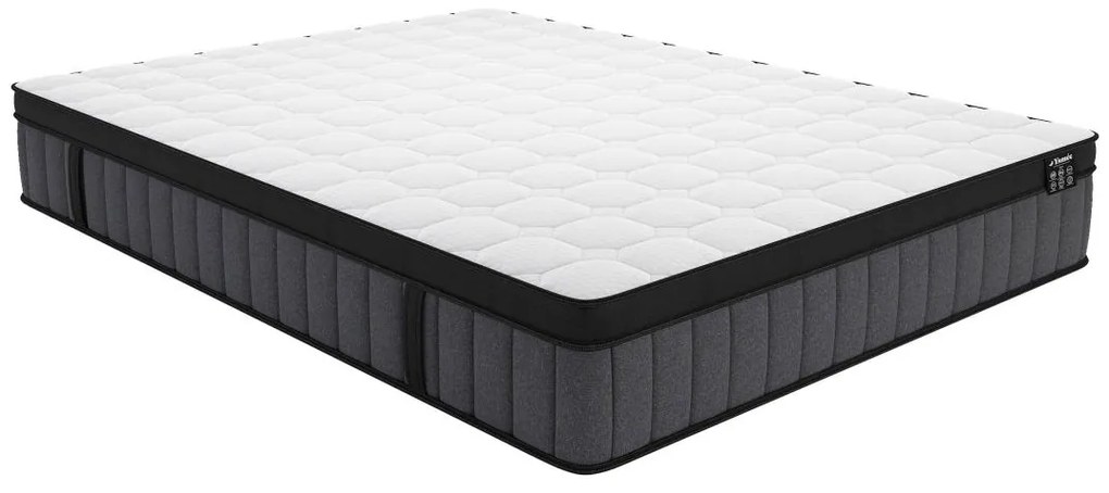 Materasso 160 x 200 cm ibrido molle insacchettate 7 zone e gel a memoria di forma sp. 25 cm - TOLCA di YSMÉE