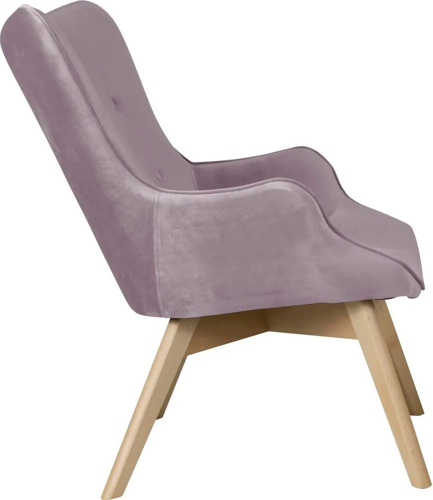 Poltrona lavanda con rivestimento in velluto Niko – Ropez