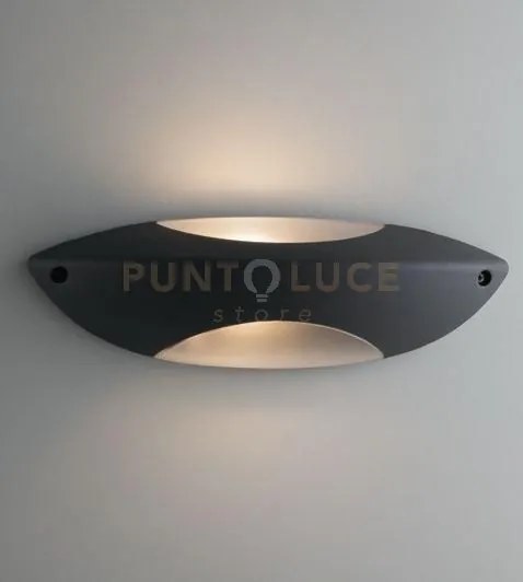 Applique biemissione seattle antracite 1 luce attacco e27 ip54 35x1...