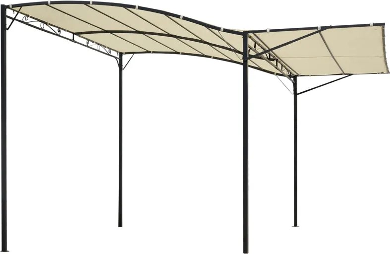 Pergola da Giardino 300x250x200-250A cm in Acciaio con Copertura in Tessuto Beige...