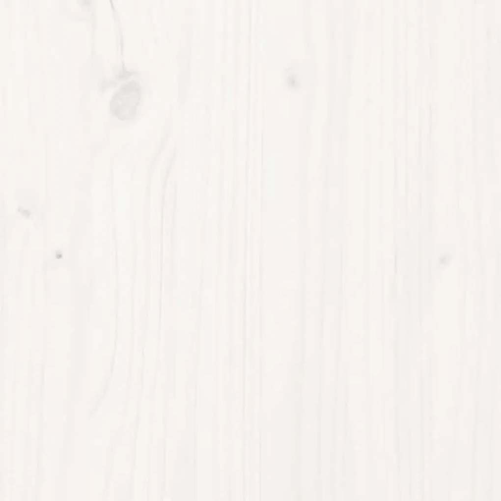 Panca da Giardino Bianca 203,5x48x91,5cm Legno Massello di Pino
