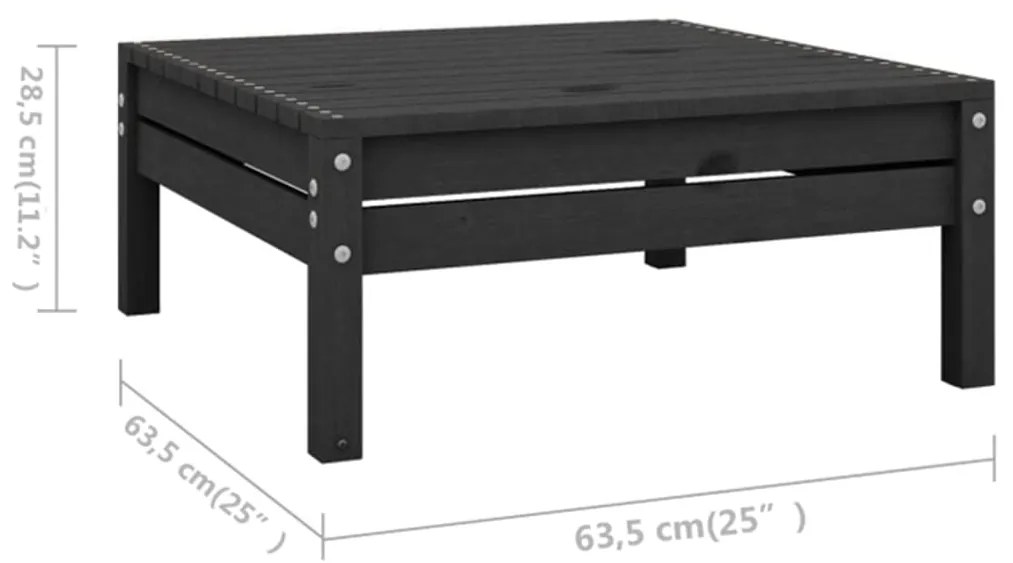 Set Salotto da Giardino 5 pz in Legno Massello di Pino Nero