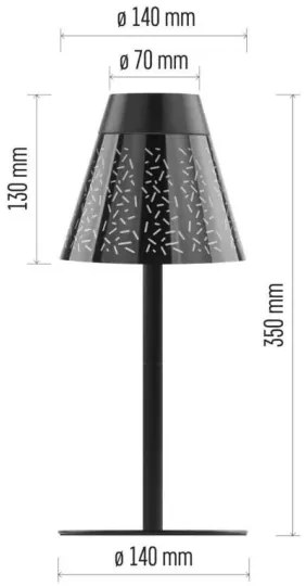 LED Dimmerabile ricaricabile per esterni lampada da tavolo LED/4,2W/5V 2200mAh IP44