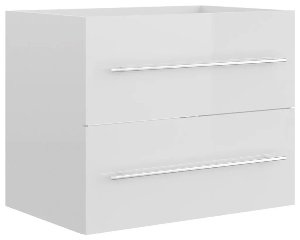 Mobile lavabo bianco lucido 60x38,5x48 cm in legno multistrato