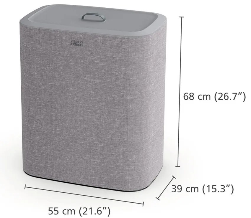 Cesto portabiancheria in tessuto grigio 90 l Tota Trio - Joseph Joseph