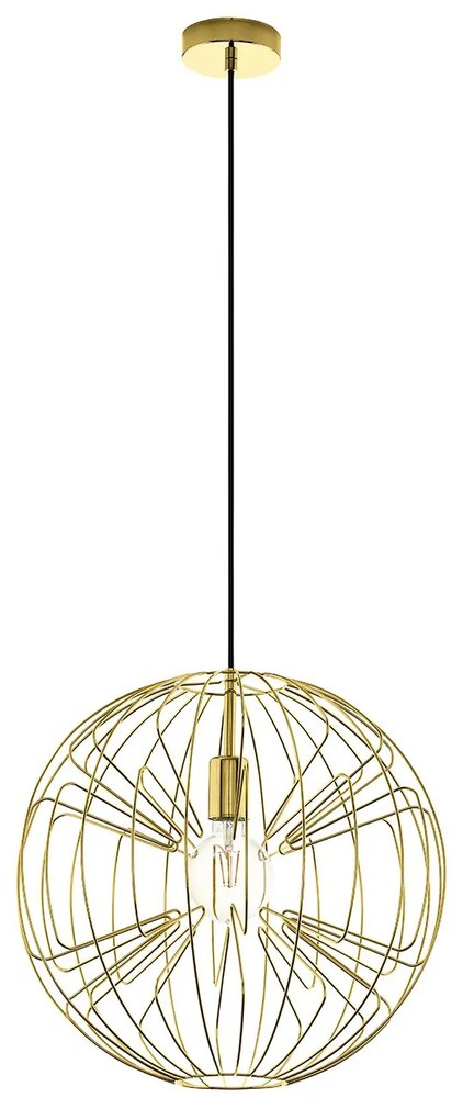 Lampadario A Sospensione Contemporaneo Okinzuri Acciaio Ottone 1 Luce E27