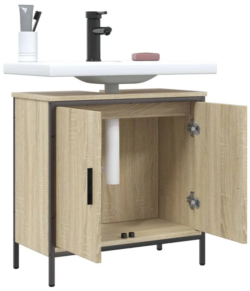 Mobile lavabo bagno rovere sonoma 60x30x60 cm legno multistrato