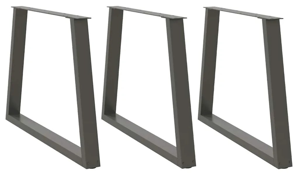 Gambe Tavolo Pranzo A V 3 Pz Antracite 90x(72-73,3)cm Acciaio /