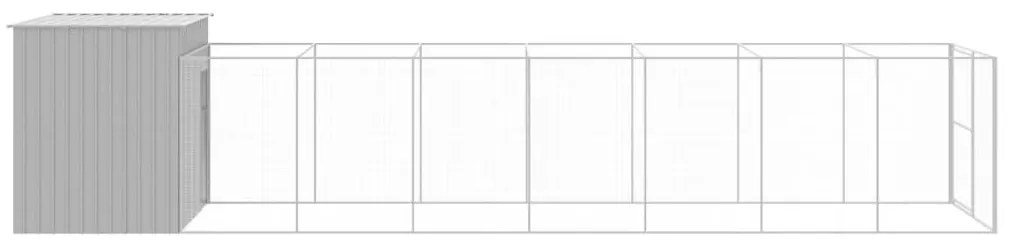 Casetta cani corsa grigio chiaro 214x865x181 cm acciaio zincato
