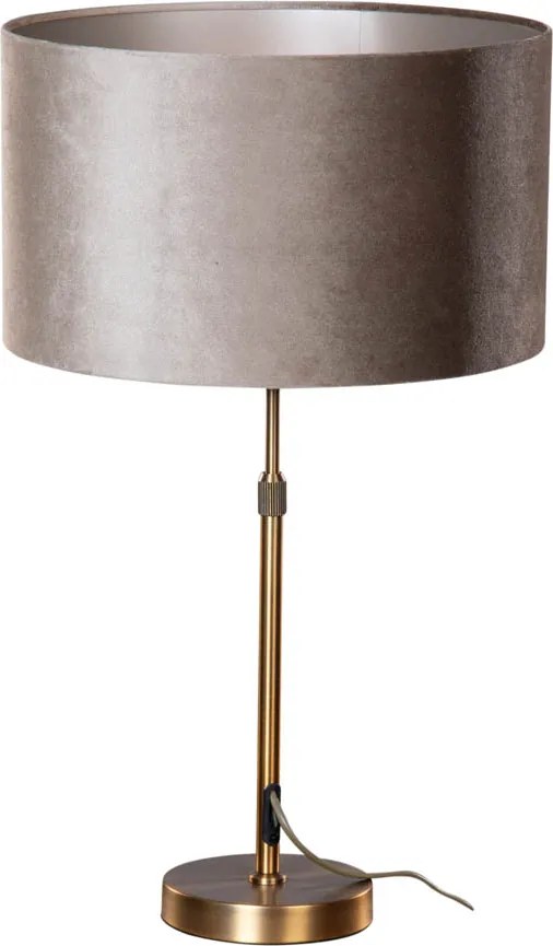 Lampada da Tavolo Bronzo con Paralume in Velluto Taupe 35cm - Parte